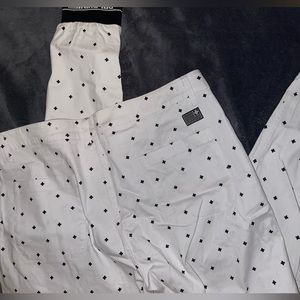 Pink dolphin all white pants with all over cross print sz 40